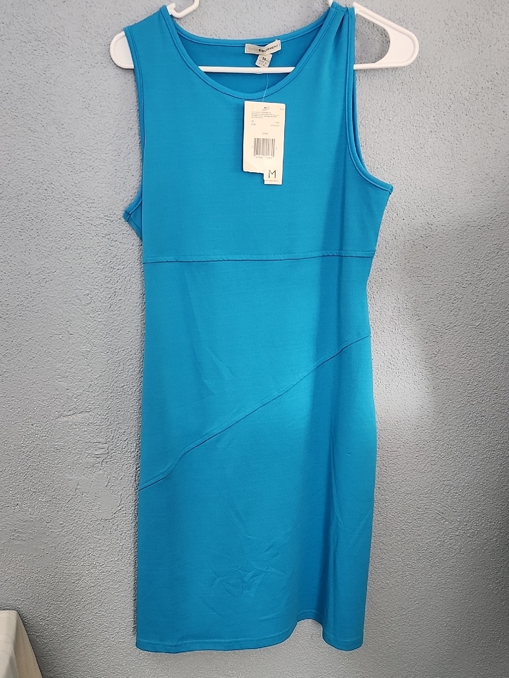 Equipment Sleeveless Midi Dress in Bright Teal Blue